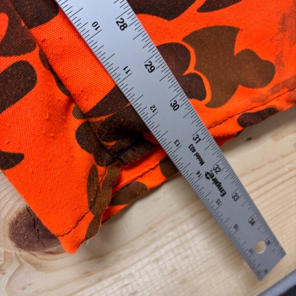 Vintage Hunting Pants 36x32 Orange Blaze Camo Camouflage Single Needle IDEAL Zip - Picture 9 of 12